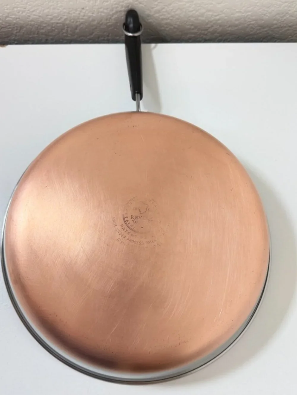 VTG Revere Ware Pre '68 12in Skillet Frying Pan Copper Clad Riverside *NO Lid